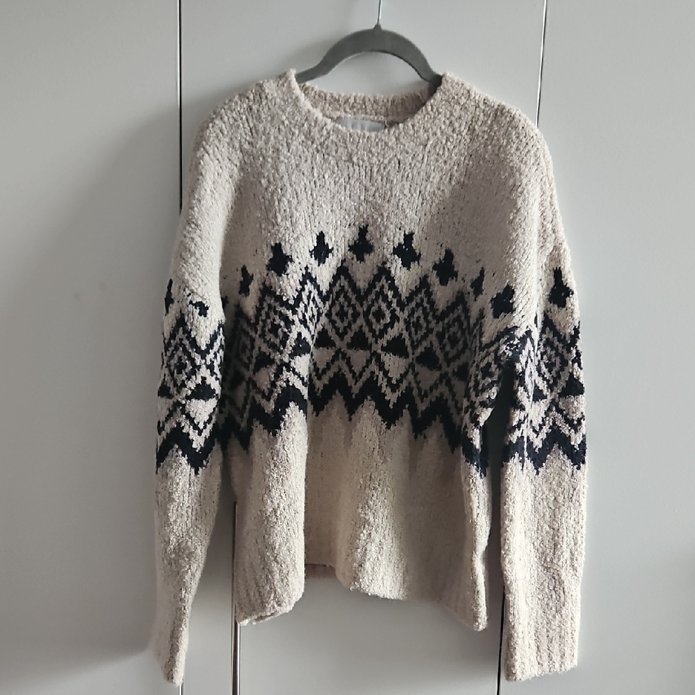 Design History Fair Isle- Style Sweater Size M